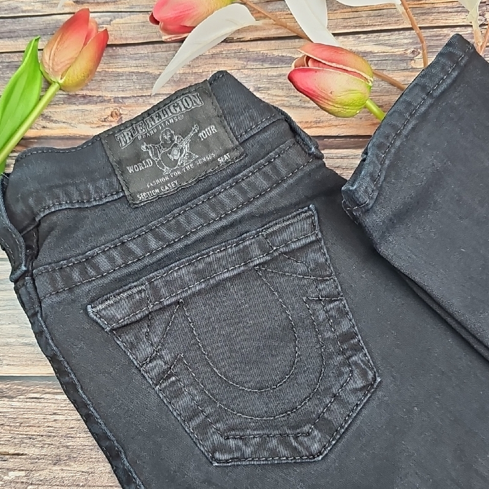 NEW TRUE RELIGION WORLD TOUR CASEY BLACK LOW-RISE SKINNY JEANS